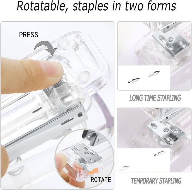 Famassi Office Desk Accessories, Acrylic Stapler, Staple Remover, Tape Holder, Pen Holder, Ballpoint Pen, Scissor, Binder Clips, 1000pcs Staples, Phone Holder, Ruler, Transparent Glue and 300 Notes - Image 3